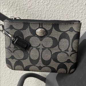 Coach Monogram Black and Gray Pouch
